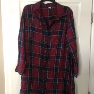 Old Navy Plaid Shirt Dress L